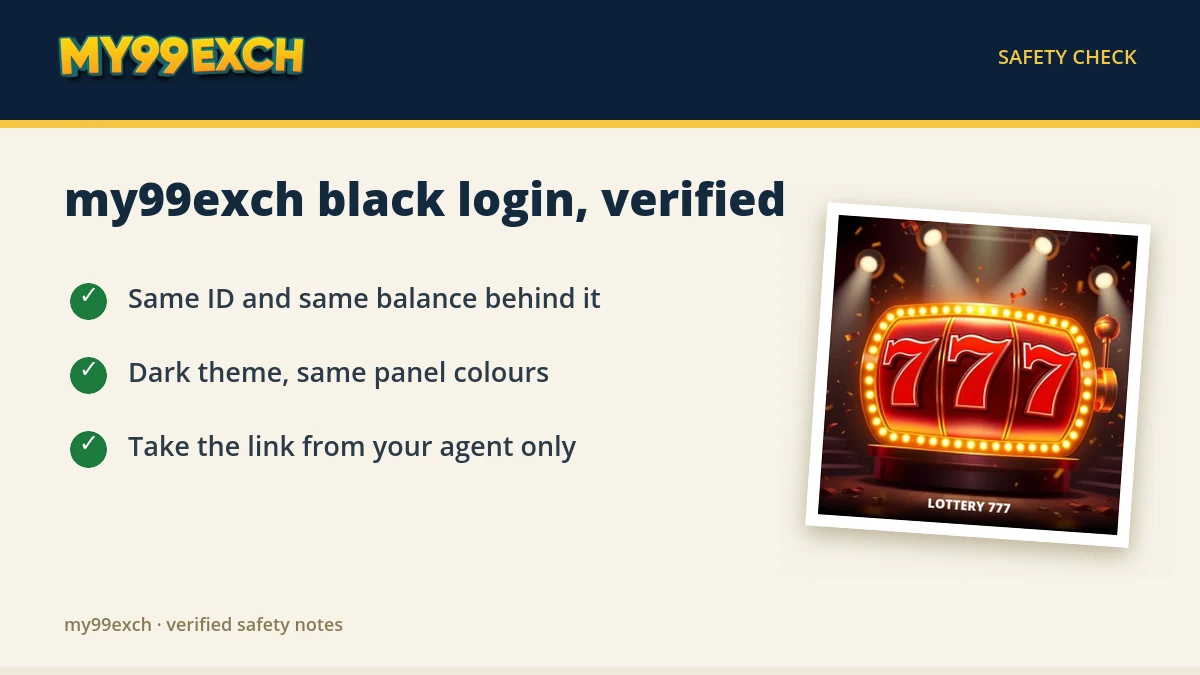 my99exch black login verified mirror checklist with dark theme notes