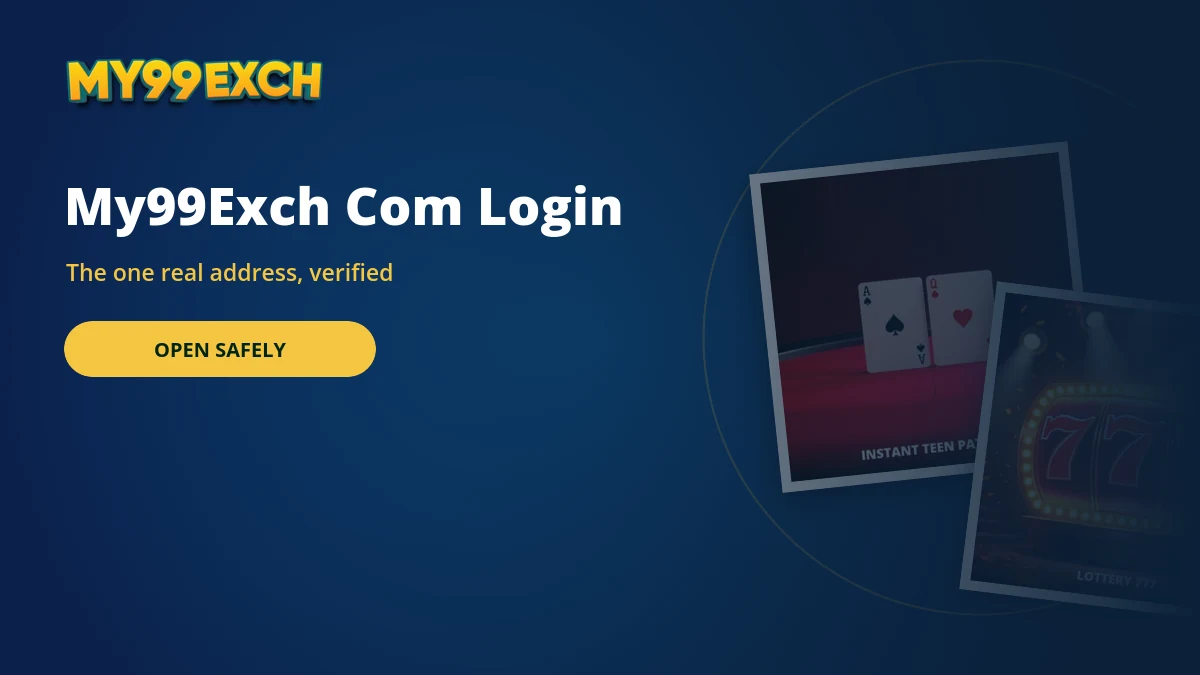 Safe My99Exch com login banner with baccarat and casino game tiles